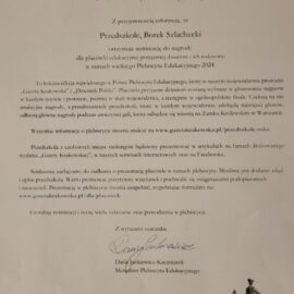 Nominacja do nagrody „Przedszkole Roku 2024”